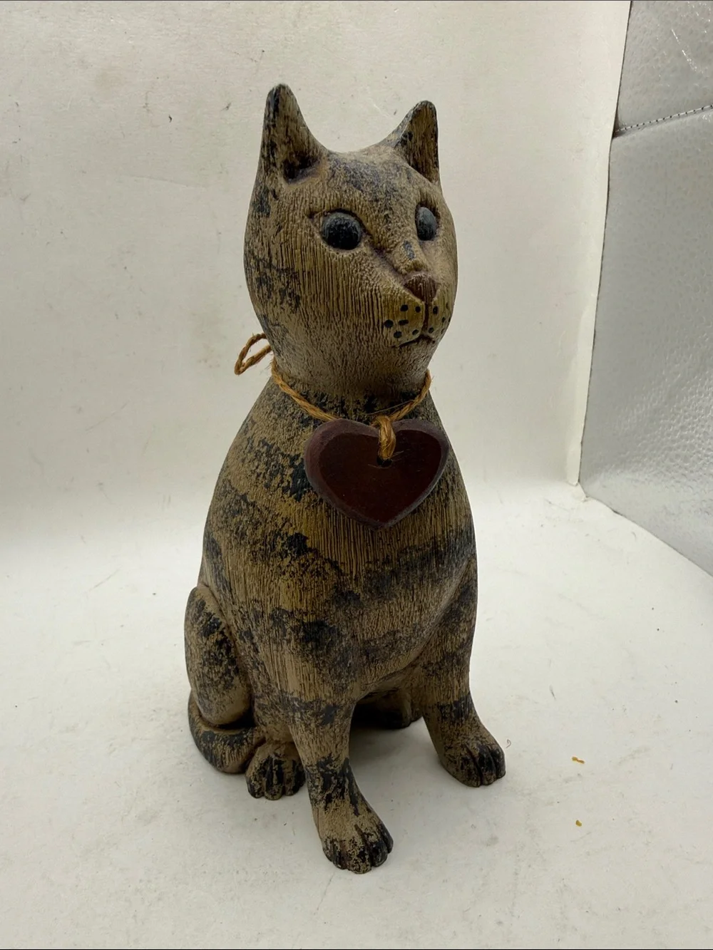 Vtg Signed Pat Croy Primitive Cat Folk Art Rustic Farmhouse Decor Collectible - Picture 2 of 12